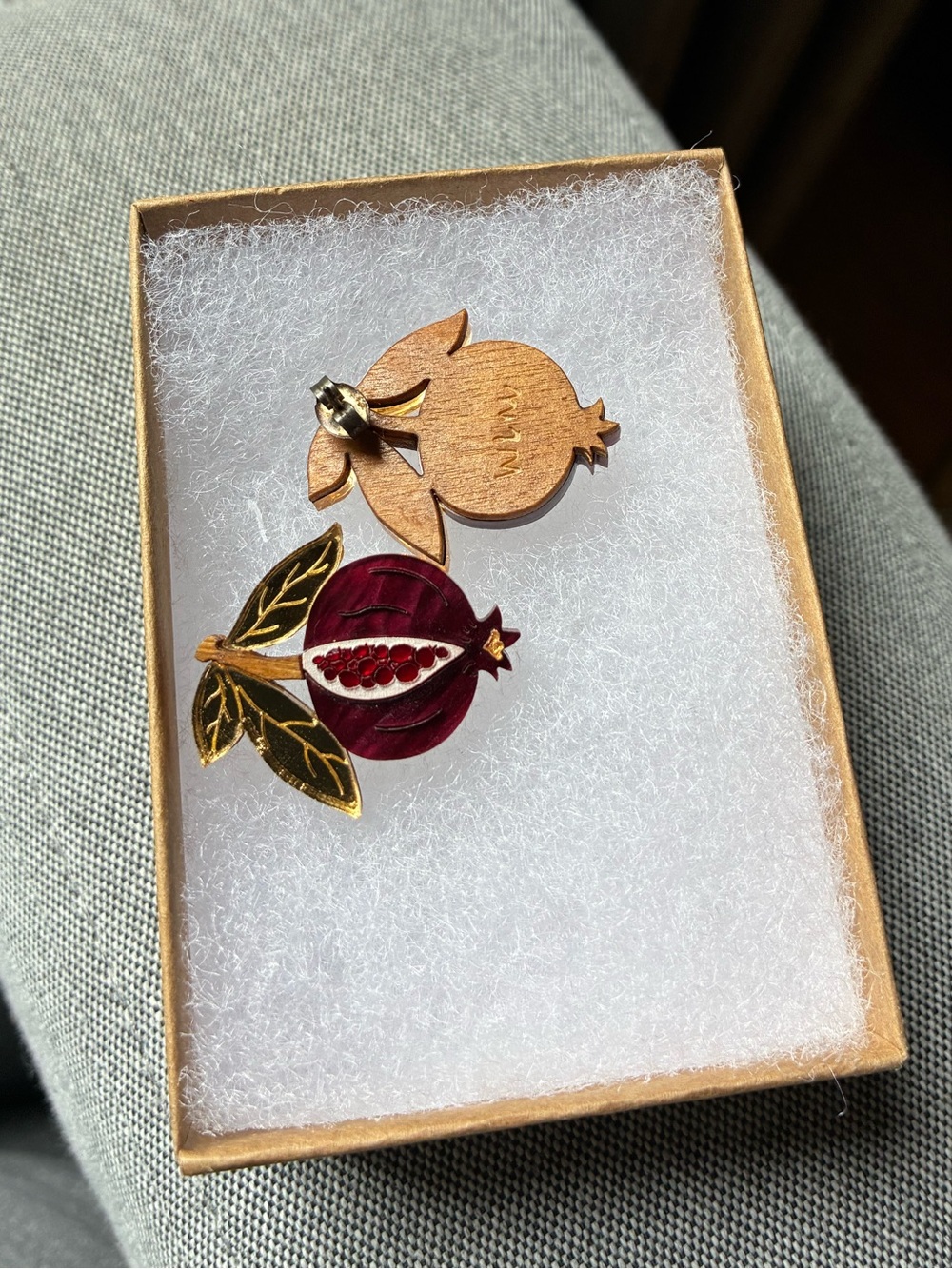 Wolf & Moon Pomegranate Stud Earrings - Picture 6 of 6
